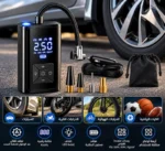 ⁦كمبرسور هواء ديجيتال V9 R143 للسيارة – نفخ تلقائي وقياس ضغط الإطارات⁩ - الصورة ⁦4⁩