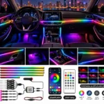 إضاءة داخلية LED RGB للسيارة متعددة الألوان – تحكم بالموبايل والريموت