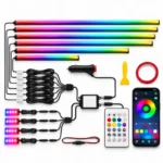 ⁦إضاءة داخلية LED RGB للسيارة متعددة الألوان – تحكم بالموبايل والريموت⁩ - الصورة ⁦2⁩